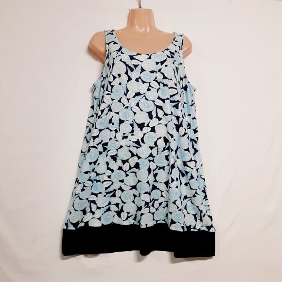 J. Jill Seashell Womens A-line Sleeveless Dress Size MP Blue Side Pockets - Picture 5 of 12